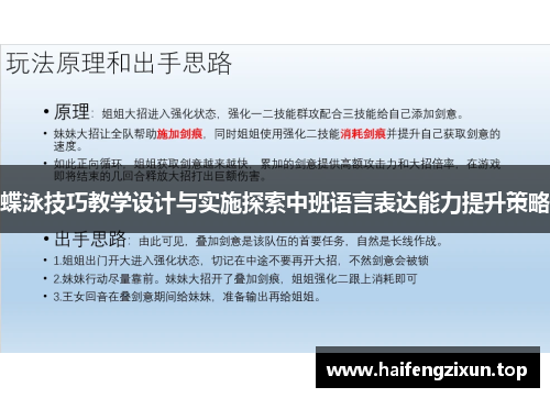 蝶泳技巧教学设计与实施探索中班语言表达能力提升策略